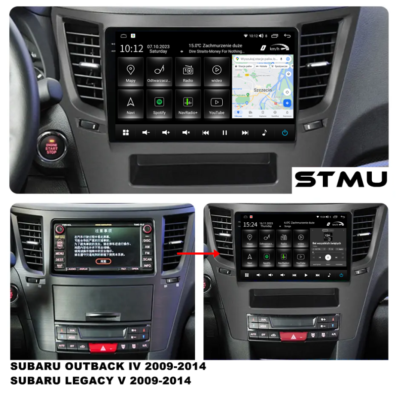 SUBARU LEGACY V 2009-2014 Radio nawigacja android